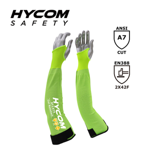 HYCOM Mangas de braço resistentes a cortes 13G ANSI 7 com orifícios para polegar Proteção de braço de alto corte