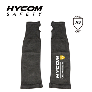 HYCOM Luva de cobertura de braço resistente a cortes de nível 3 com abertura para polegar para segurança no trabalho