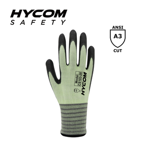 HYCOM Luva resistente ao corte 18G ANSI 3 revestida com luvas PPE de filamento ultrafino de PU