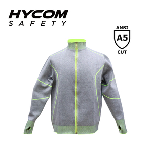 HYCOM Roupas resistentes a cortes ANSI 5 com orifício para polegar Roupas EPI de alta visibilidade