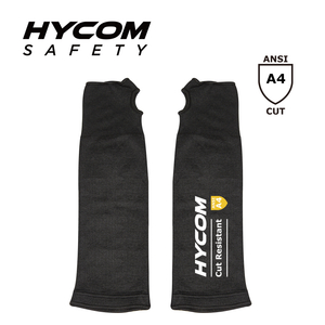 HYCOM Luva de cobertura de braço resistente a cortes de nível 4 com abertura para polegar para segurança no trabalho