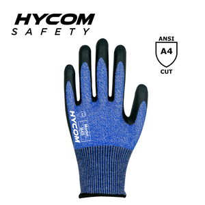 HYCOM Luva resistente a cortes 15G ANSI 4 com revestimento de PU Luvas de segurança ultrafinas
