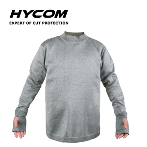 HYCOM Pulôver resistente a corte ANSI 5 com pique respirável e roupas de EPI com orifício para o polegar
