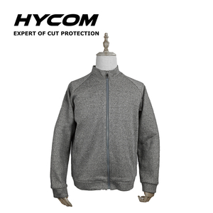 HYCOM Jaqueta com zíper de fibra de vidro resistente a corte ANSI 4 Nível 5 com roupas de EPI de forro confortável